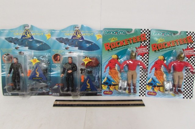 THE ROCKETEER & SEAQUEST FIGURES (4) ALL ARE IN: ALL ARE IN ORIGINAL PACKAGING