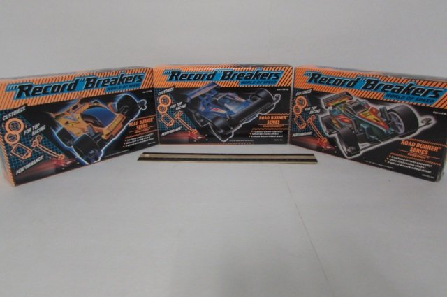 RECORD BREAKER WORLD SERIES CAR MODEL KITS (3) ALL ARE: ALL ARE IN ORIGINAL PACKAGING, ROAD BURNER SERIES, AERO COBRA, NIGHTMARE, & PHANTOM