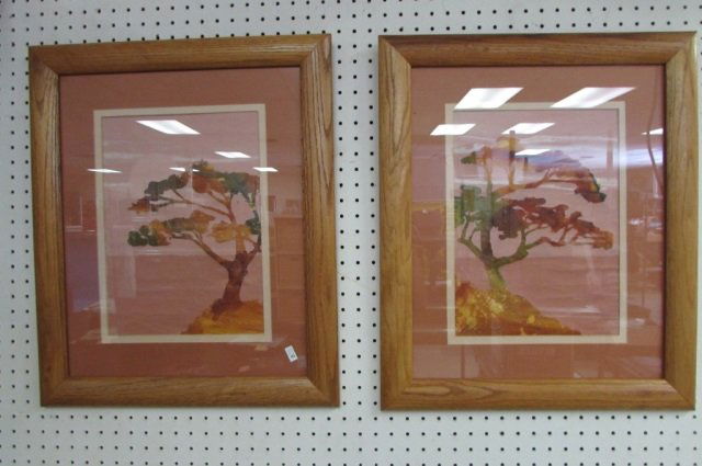 SIGNED LEE PAIR OF FRAMED ART WATERCOLOR, ARTIST SIGNED: WATERCOLOR, ARTIST SIGNED ROBERT LEE, 1981, CYPRESS TREES SCENES