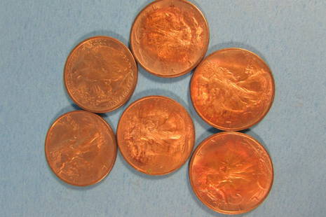 UNCIRCULATED 50c PIECES 1917-20 TARNISHED: UNCIRCULATED 50c PIECES 1917-20 TARNISHED