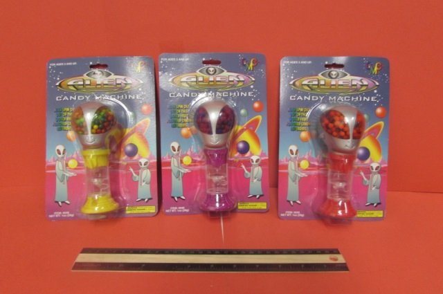 ALIEN CANDY MACHINE (3) ALL ARE IN ORIGINAL PACKAGING: ALL ARE IN ORIGINAL PACKAGING