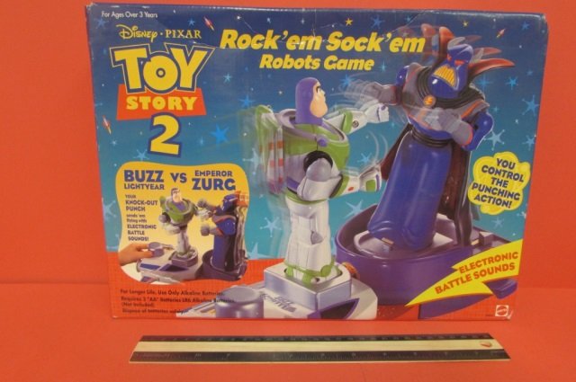 TOY STORY ROCK'EM SOCK'EM ROBOTS GAME ORIGINAL: ORIGINAL PACKAGING, BUZZ LIGHTYEAR VS EMPEROR ZURG