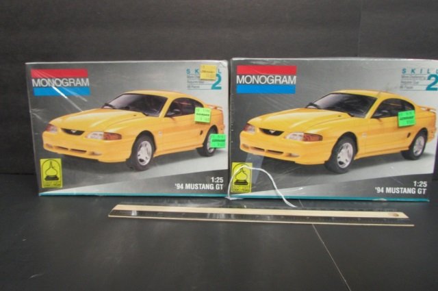 MONOGRAM 94 MUSTANG GT MODEL KITS (2) BOTH ARE IN: BOTH ARE IN ORIGINAL PACKAGING, 1:25, SKILL 2