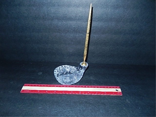 CRYSTAL PEN HOLDER GOLF CLUB SHAPED CRYSTAL BASE AND: GOLF CLUB SHAPED CRYSTAL BASE AND PEN, 10" TALL