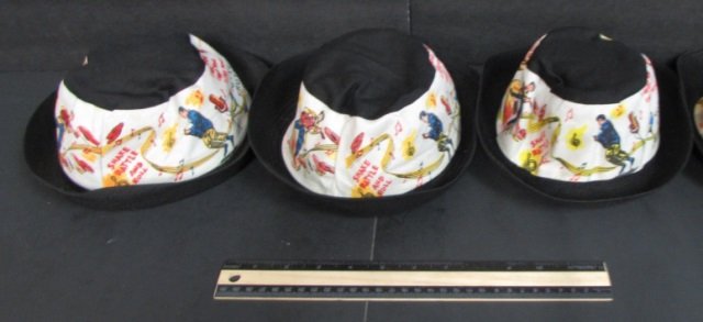 ELVIS PRESELY TUTTI FRUTTI HATS (3) WITH PAPER LABELS: WITH PAPER LABELS IN GOOD CONDITION