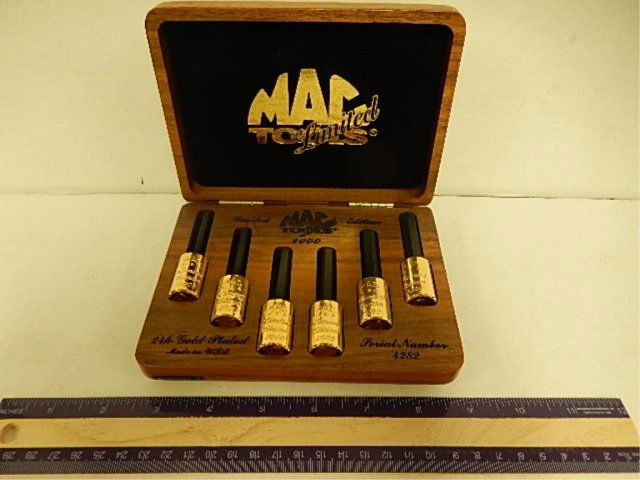 MAC TOOLS 24K GOLD PLATED SOCKET SET 2000 LIMITED: 2000 LIMITED EDITION, S/N 4282, COMES IN NICE WOOD CASE