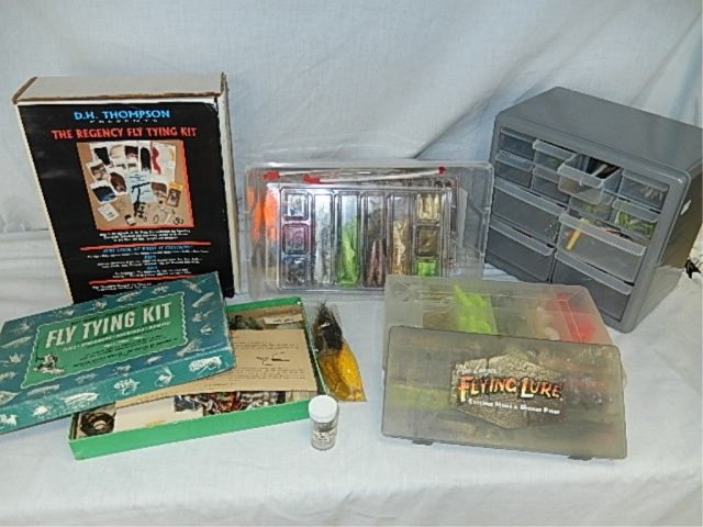 FLY FISHING LURE AND HOOKS SUPPLIES NICE ASSORTMENT: NICE ASSORTMENT MAKE YOUR OWN LURES PLUS CONTAINER FULL OF HOOKS