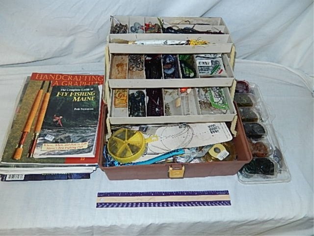 FLY FISHING TOOL BOX & BOOKS: FLY FISHING TOOL BOX & BOOKS