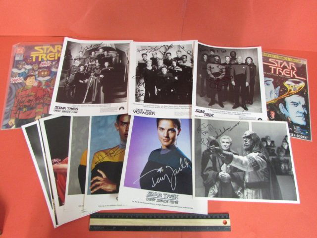 STAR TREK SIGNED PHOTOS & COMICS: CAST PHOTOS FROM 'THE NEXT GENERATION', 'STAR TREK VOYAGER', 'DEEP SPACE NINE' KATE MULGREW, GARRETT WANG AND MANY OTHER STAR TREK SIGNED PHOTOS & COMICS.