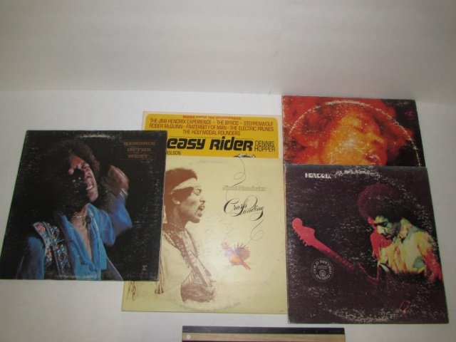 JIMI HENDRIX VINYL RECORDS (5) EASY RIDER, BANDS, OF: EASY RIDER, BANDS, OF GYPSYS, CRASH LANDING, KENDRIX IN THE WEST, ELECTRIC LADY LAND