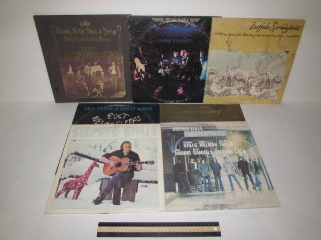 STEPHEN STILLS VINYL RECORDS (7) 4 WAY STREET, DEJA VU,: 4 WAY STREET, DEJA VU, BUFFALO SPRINGFIELD, MANASSAS, STEPHEN STILLS, TIME FADES AWAY, & RUST NEVER SLEEPS