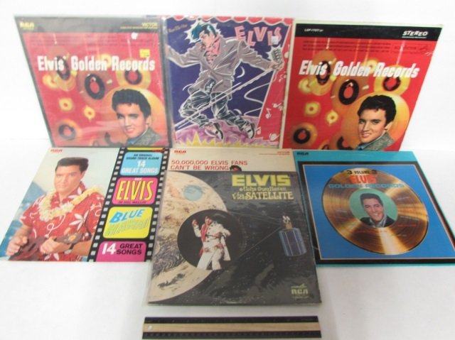 ELVIS VINYL RECORDS (7) I WAS THE ONE, ELVIS' GOLDEN: I WAS THE ONE, ELVIS' GOLDEN RECORDS (4), BLUE HAWAII (2), 1958-1972, 3 ARE STILL IN PLASTIC