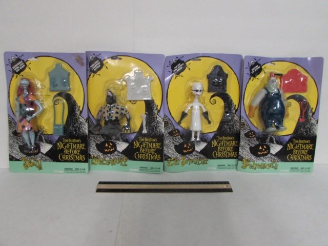 1993 THE NIGHTMARE BEFORE CHRISTMAS FIGURES (4) ALL ARE: ALL ARE IN ORIGINAL PACKAGING, SALLY, EVIL SCIENTIST, WEREWOLF, &BEHEMOTH