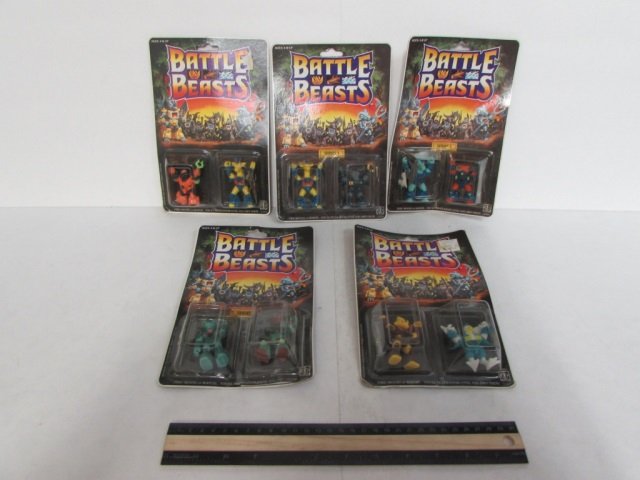 BATTLE BEASTS FIGURES (5) ALL ARE NEW IN UNOPENED: ALL ARE NEW IN UNOPENED ORIGINAL PACKAGING, 1987