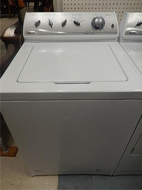 MAYTAG HEAVY DUTY WASHER ELECTRIC, WHITE, SUPERSIZE,: ELECTRIC, WHITE, SUPERSIZE, FOUR SPEED, GOOD CONDITION, MEASURED AT 27"W X 26.5" DEEP