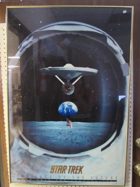 STAR TREK THE FACE OF THE FUTURE POSTER POSTER FRAMED,: POSTER FRAMED, 1966 25TH ANNIVERSARY 1991