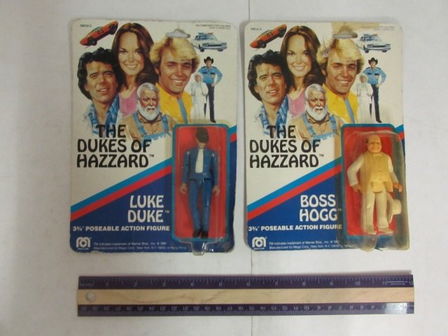 1981 DUKES OF HAZZARD FIGURES (2) BOTH ARE IN ORIGINAL: BOTH ARE IN ORIGINAL PACKAGING, BOSS HOGG, & LUKE DUKE