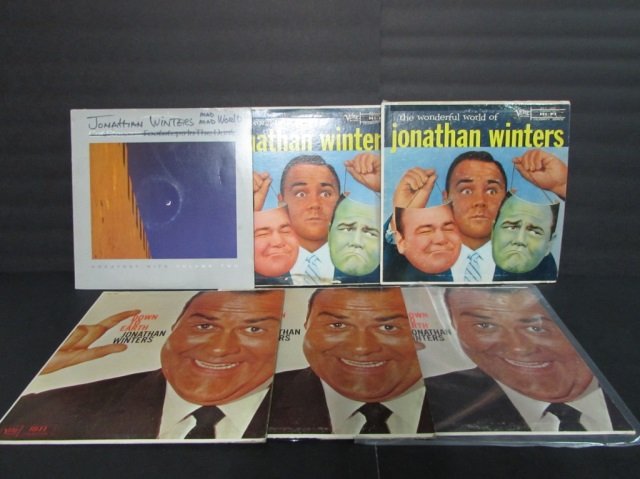 JONATHAN WINTERS VINYL RECORDS (6) (3) DOWN TO EARTH,: (3) DOWN TO EARTH, (2) THE WONDERFUL WORLD OF JONATHAN WINTERS, & JONATHAN WINTERS BAD BAD WORLD