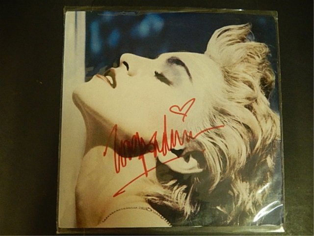 MADONNA SIGNED AUTOGRAPHED VINYL RECORD 1986, MADONNA: 1986, MADONNA TRUE BLUE, NO COA