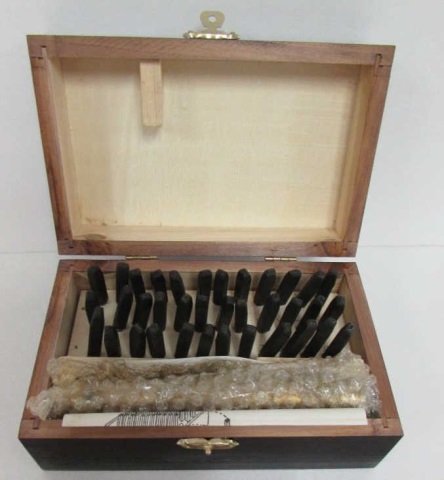 IDENTIFICATION TOOL SET WITH WOODEN CASE: INCLUDES THE PUNCH HOLDER