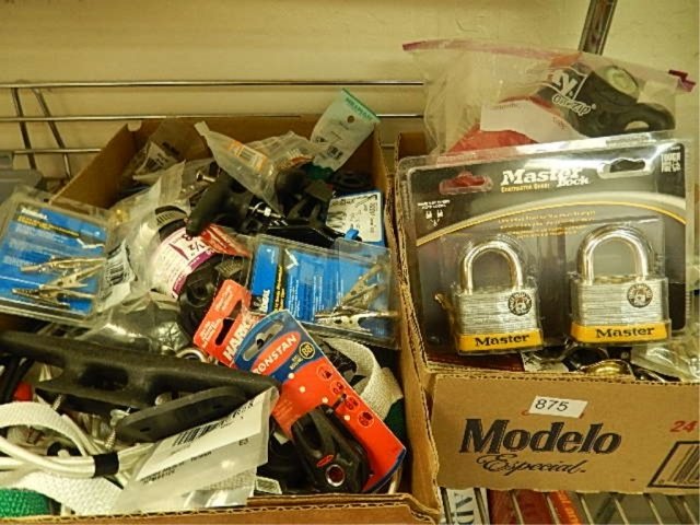 MISCELLANEOUS ITEMS: INCLUDES BALL BEARINGS, SEWER AND DRAIN CAST IRON, ECO HORN, HOOK CLAMPS, MASTER LOCKS AND MANY MORE.