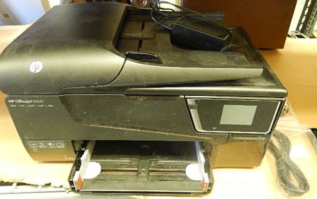 HP OFFICE JET 6600 PRINTER: FAX, SCANNER, COPIER, AND PRINT MACHINE, WITH CABLES