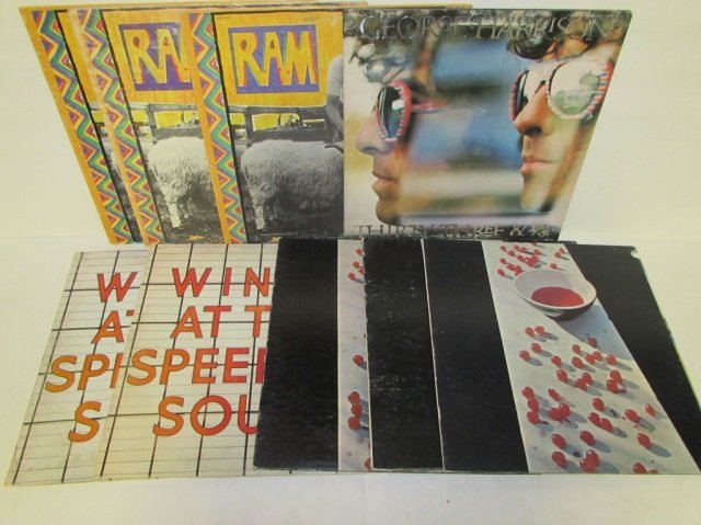 VINYL RECORDS (9) GEORGE HARRISON, PAUL & LINDA: VINYL RECORDS (9) GEORGE HARRISON, PAUL & LINDA MCCARTNEY, MCCARTNEY, & WINGS GEORGE HARRISON, PAUL & LINDA MCCARTNEY, MCCARTNEY, & WINGS