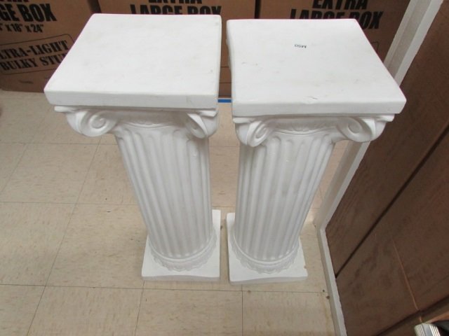 PAIR OF PLASTER PEDESTALS: 28" TALL