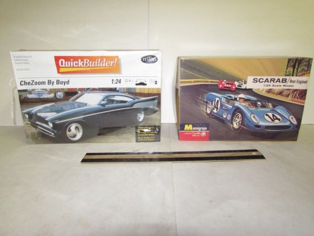 2 VINTAGE PLASTIC CAR MODEL KITS: 2 VINTAGE PLASTIC CAR MODEL KITS CHEZOOM BY BOYD & SCARAB REAR-ENGINED