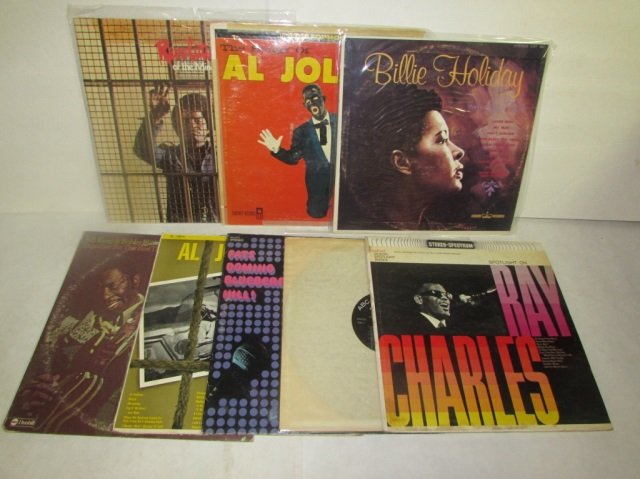 ASSORTED VINYL RECORDS (7): ASSORTED VINYL RECORDS (7) RAY CHARLES, AL JOLSON, BILLIE HOLIDAY, & MORE