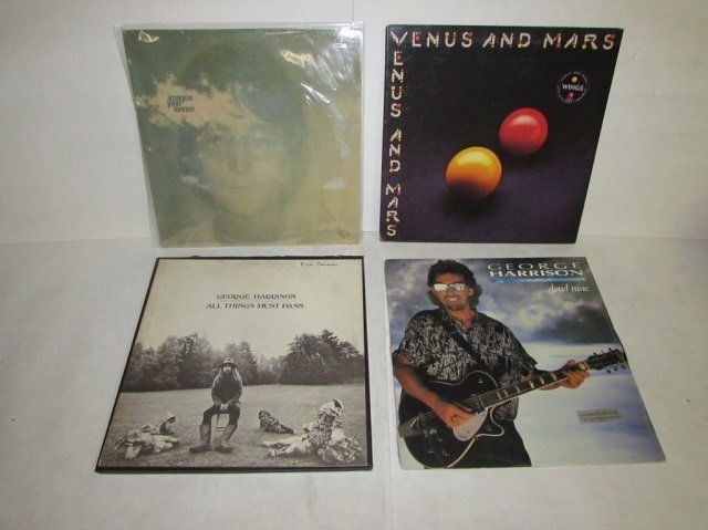 ASSORTED VINYL RECORDS (4): ASSORTED VINYL RECORDS (4) JOHN LENNON, WINGS, & GEORGE HARRISON
