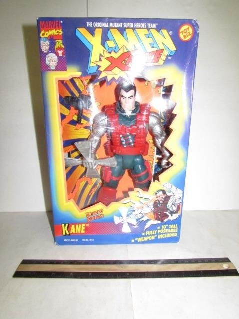 X-MEN X-FORCE KANE FIGURE: X-MEN X-FORCE KANE FIGURE IN ORIGINAL PACKAGING, 10" TALL, FULLY POSEABLE, WEAPON INCLUDED