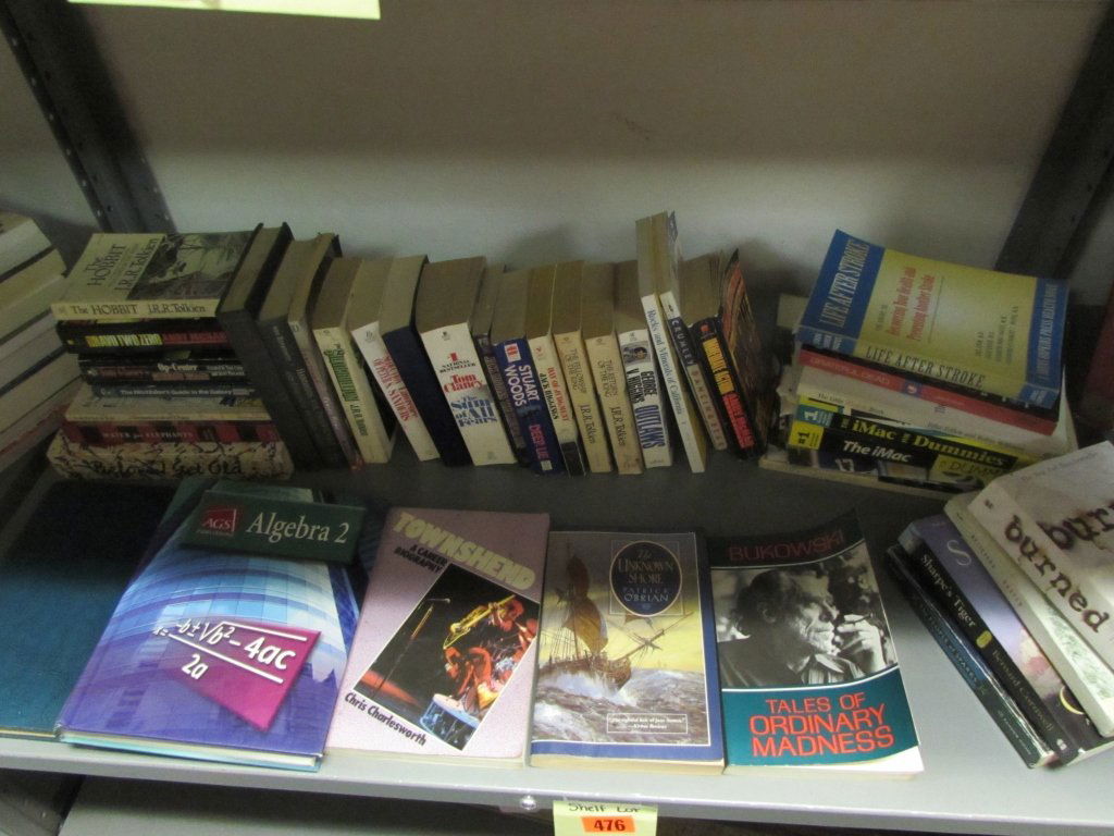 MICELLANEOUS BOOKS: MICELLANEOUS BOOKS INCLUDE: THE HOBIT, BURNED, THE FELLOWSHIP OF THE RING, HEARTLAND, ALEGBRA 2, AND MORE.