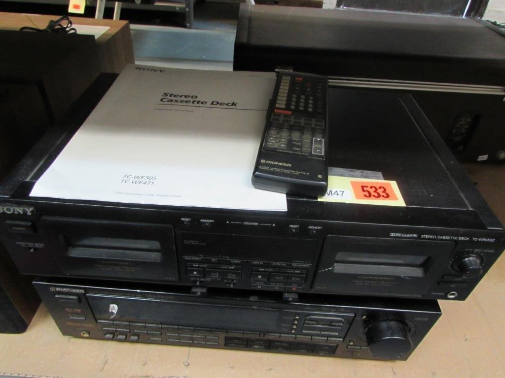 SONY CASSETTE DECK, PIONEER STEREO RECIEVER (2): SONY CASSETTE DECK, PIONEER STEREO RECIEVER (2) SONY CASSETTE DECK, PIONEER STEREO RECIEVER (2)