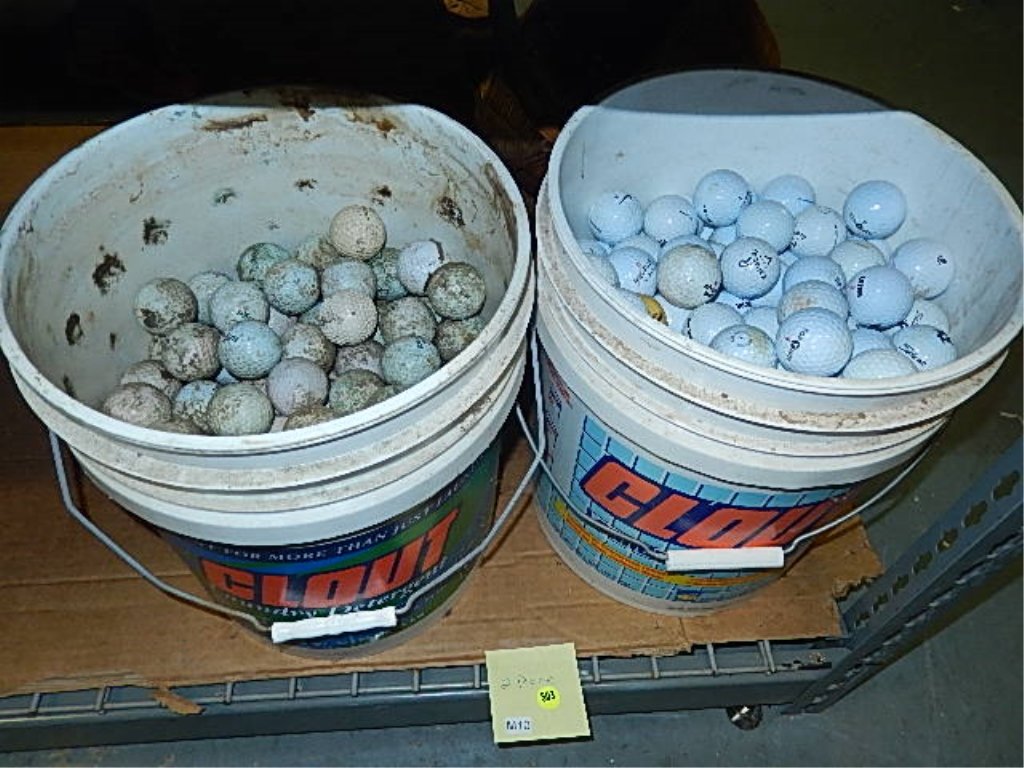 NEW TOP- FLITE XL GOLF BALLS AND USED BALLS: NEW TOP- FLITE XL GOLF BALLS AND USED BALLS BOX OF NEW TOP-FLITE GOLF BALLS (15) AND 2 FIVE GALLON USED GOLF BALLS