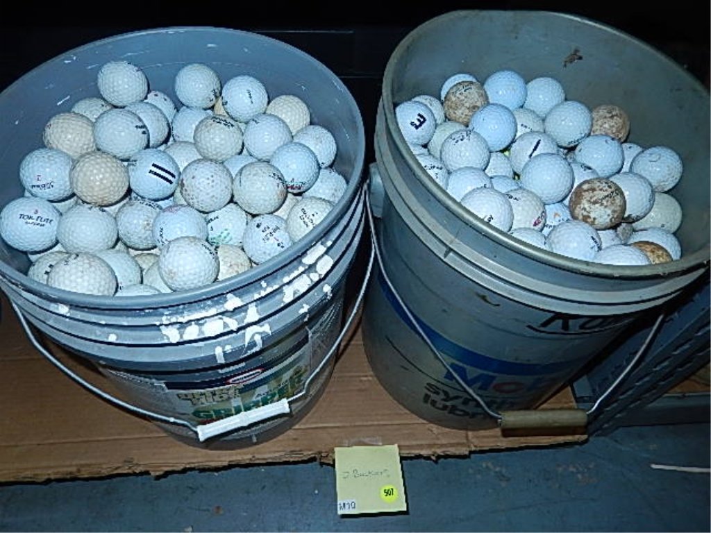5 GALLON BUCKETS OF USED GOLD BALLS (2): 5 GALLON BUCKETS OF USED GOLD BALLS (2)