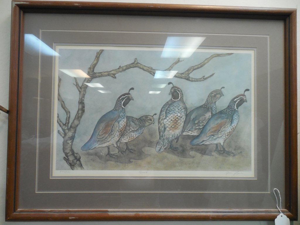 FRAMED GRACE FEYOCK QUAIL ART PRINT