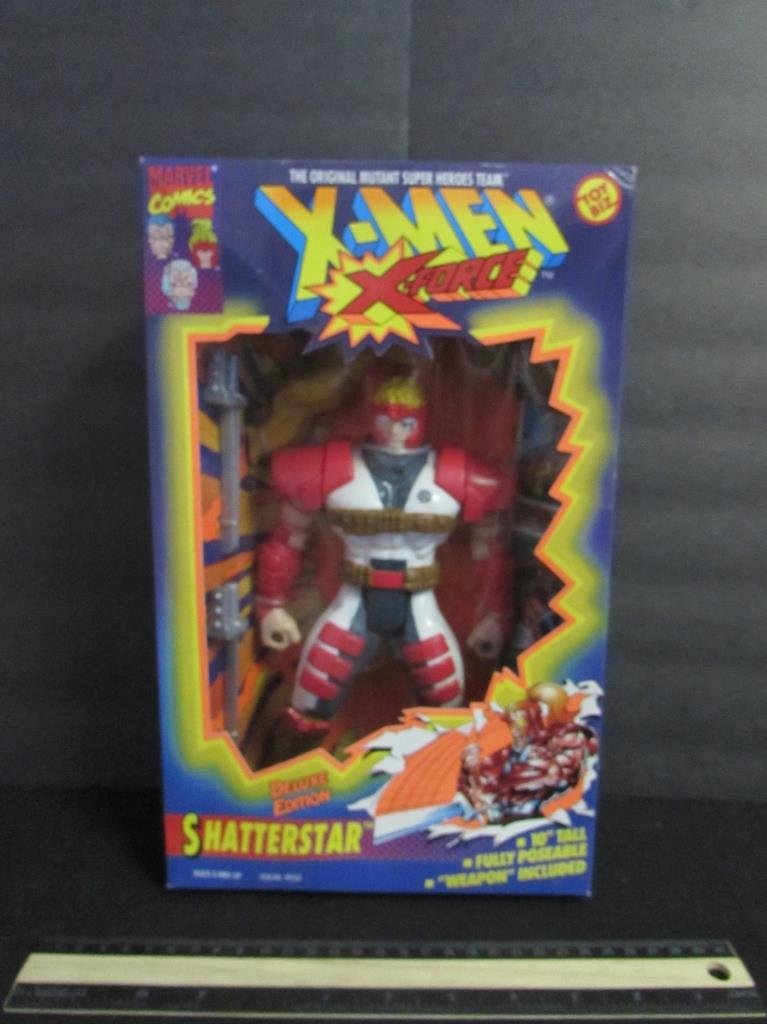 XMEN XFORCE SHATTERSTAR FIGURE: XMEN XFORCE SHATTERSTAR FIGURE IN ORIGINAL PACKAGING, 10 INCHES TALL FULLY POSEABLE "WEAPON" INCLUDED