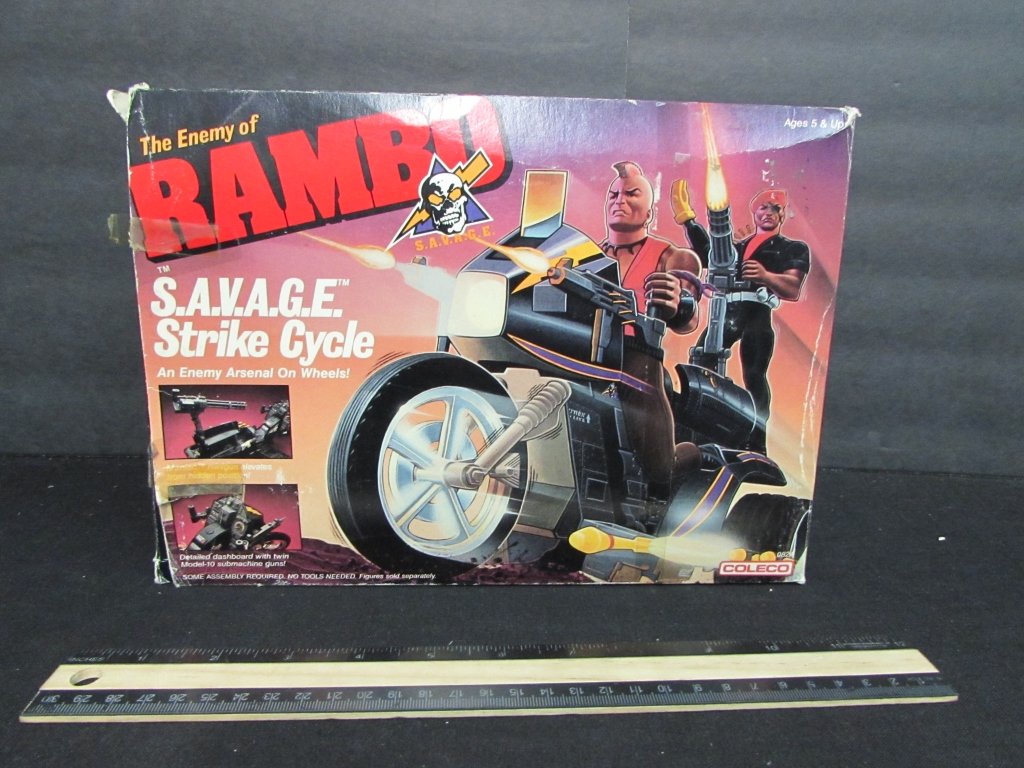 1985 RAMBO SAVAGE STRIKE CYCLE: 1985 RAMBO SAVAGE STRIKE CYCLE IN ORIGINAL PACKAGING