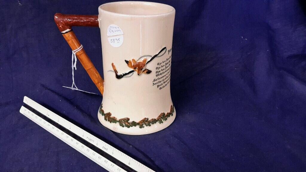 John Peel pottery Tankard by Fielding's Crown Devon: made in England John Peel Tankard by Fielding's Crown Devon old English rhyme