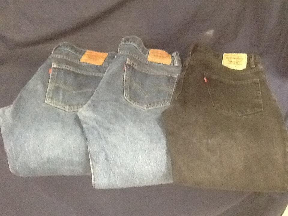 Levi Strauss Men's Blue Jeans (3): Pre-worn, size 36 by 30
