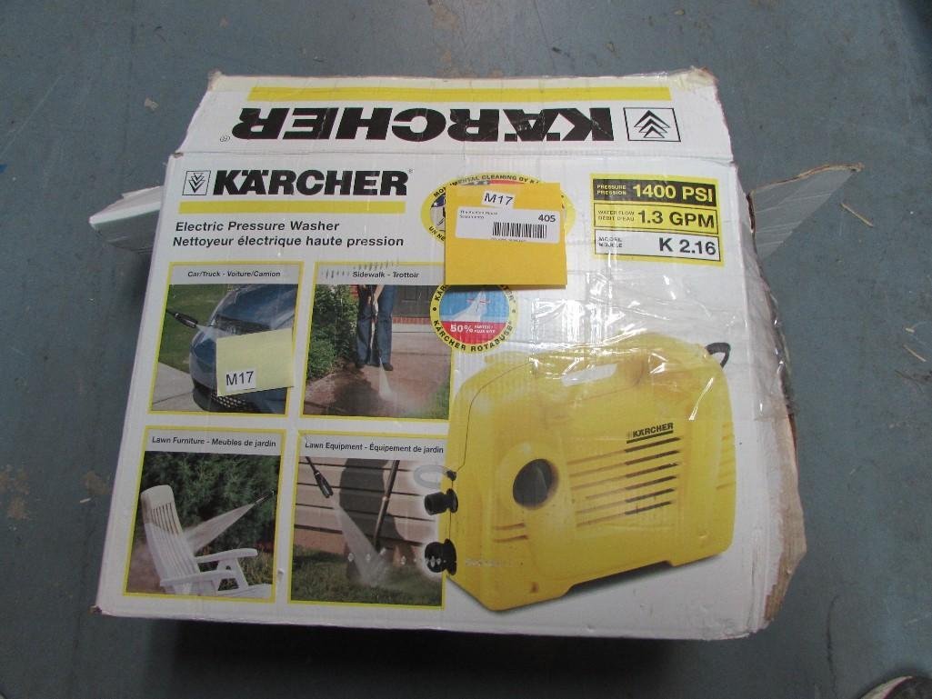 Karcher electric pressure washer: 1400 psi, 1.3 gpm, model k2.16, come in box