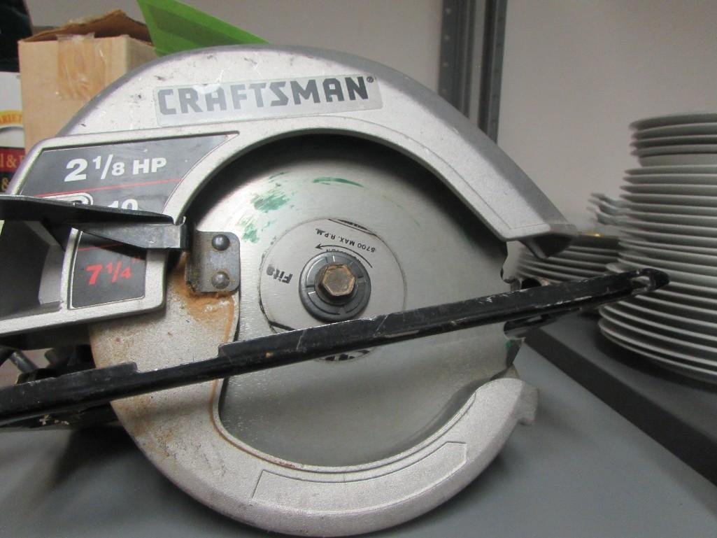 Craftsman circular saw: 7 1/4 inches, 5000 rpm, 10 amps, 2 1/8 hp
