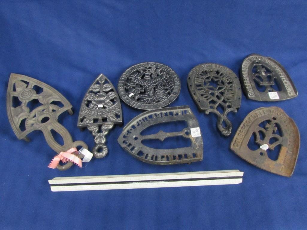 Iron Trivet (7): White Rose, Cole Brookdale iron Co., & (5) others