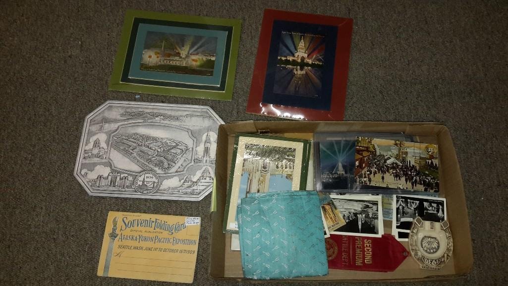 Trivets & ephemera: Includes pictures, post cards, 1938 hot dish mat, & more