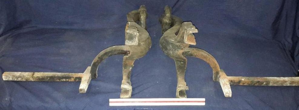 Andirons (pair): Pair of andirons, each are 20" long