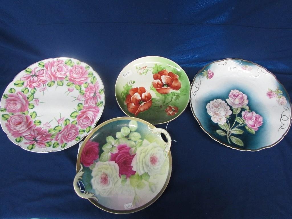 Decorative Plates (4): One Bavarian, Dresden China, & Frederick Loeser, and others