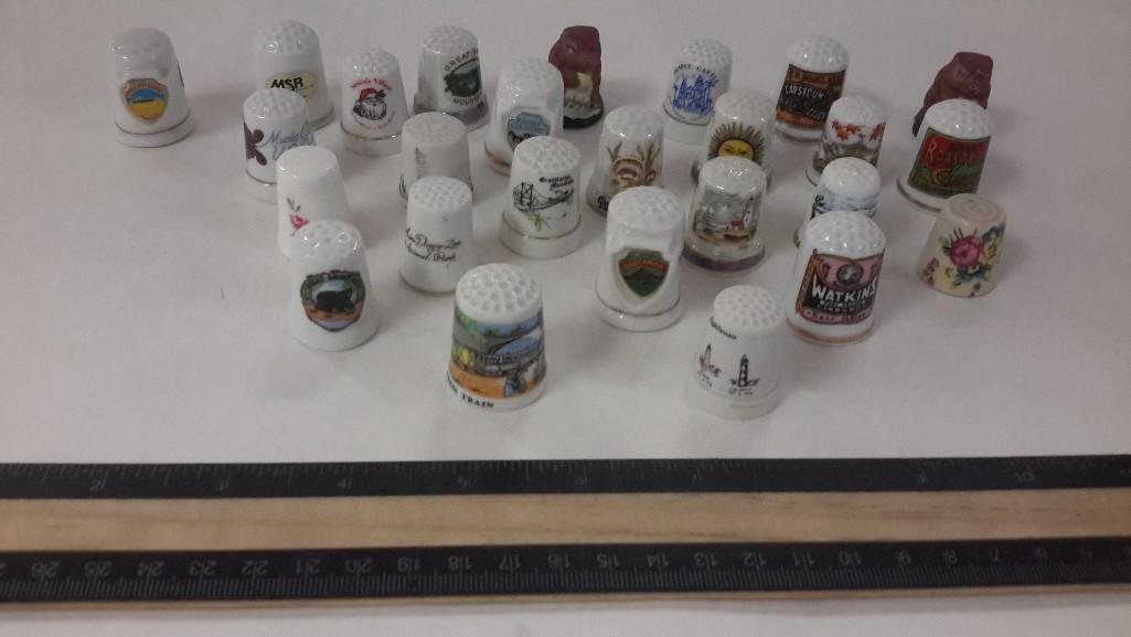Thimble Collection (26): Places and advertising themed thimbles