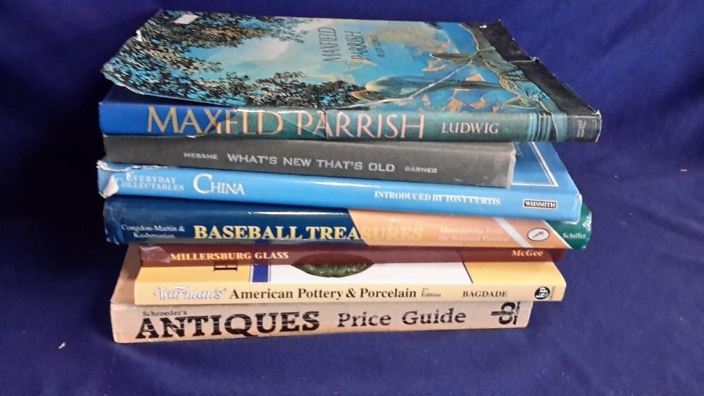 Collectible Reference Books (7): Includes Maxfield Parrish book, American Pottery & Porcelain, Baseball Treasures and others
