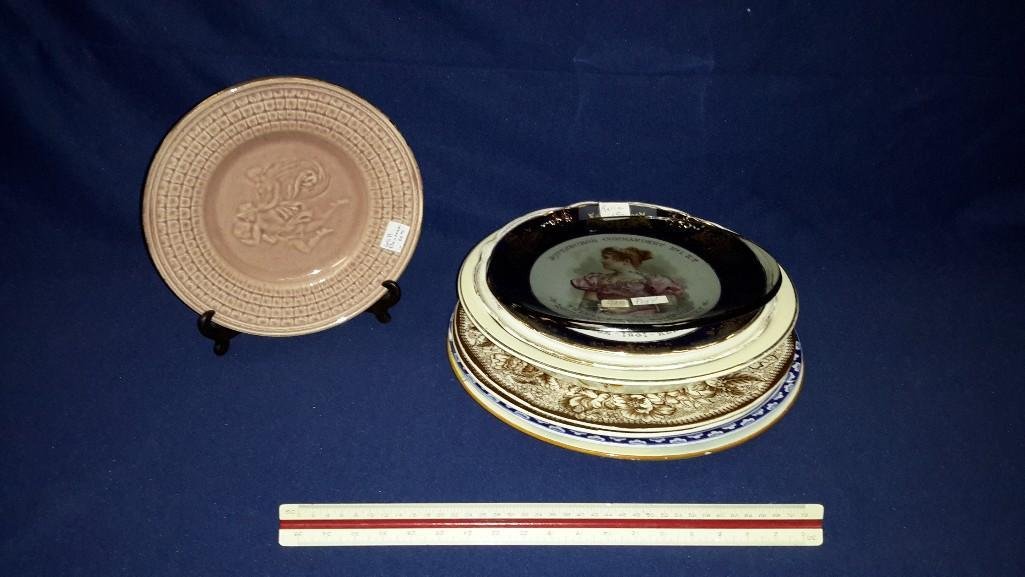 Decorative Plates and Pie Dish (9): plates marked, Royal Dulton;Blekinge; Coca-Cola and more...Ranging from 8" to 10.5" diameter. Total 8 plates. Pie Dish is 10" diameter and 1.5" tall. 